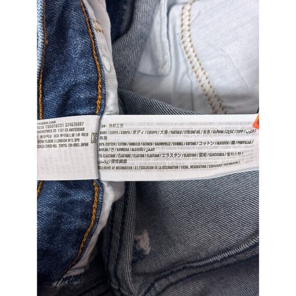 Abercrombie & Fitch Jeans 31 / 12 90s Straight Ultra High Rise Dark Denim Wash - Picture 7 of 7